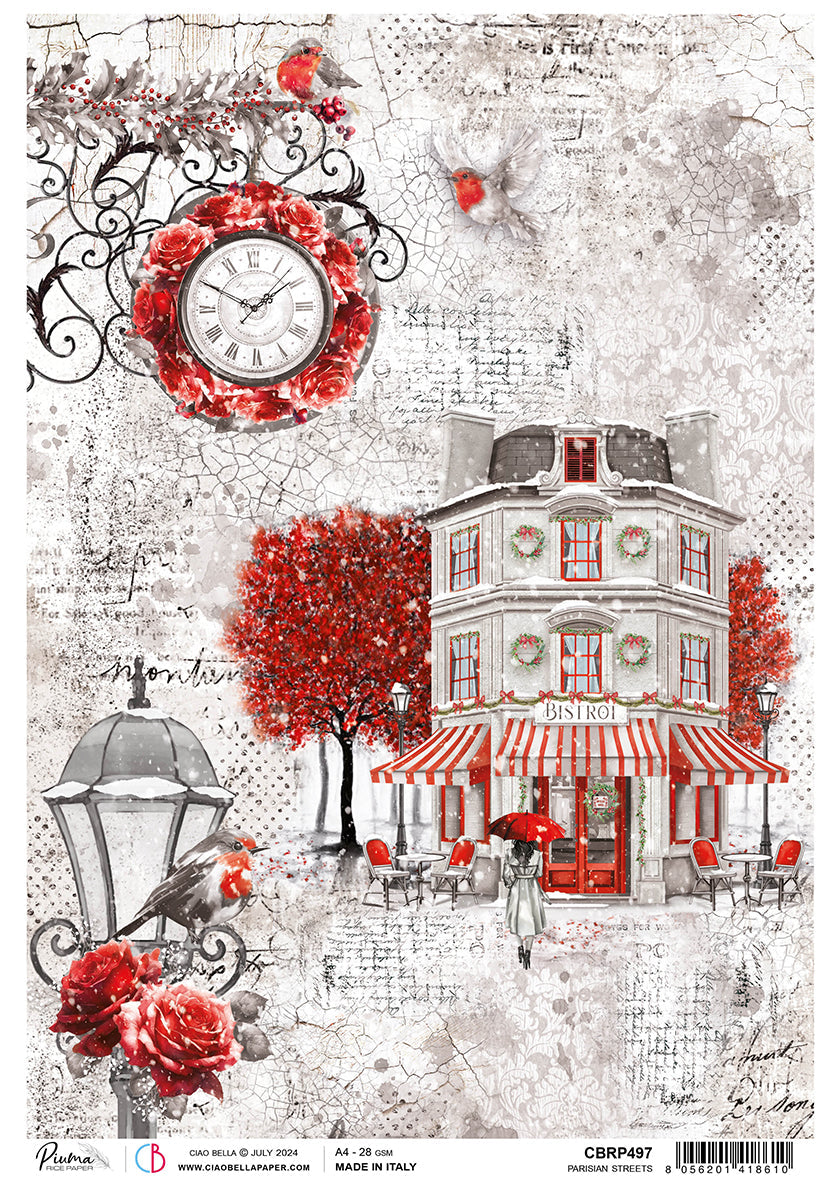 Rice Paper A4 Parisian Streets - 5 Sheets — Ecstasy Crafts