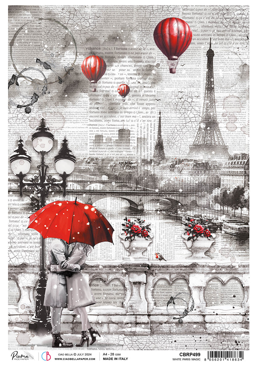 Rice Paper A4 White Magic Paris - 5 Sheets — Ecstasy Crafts