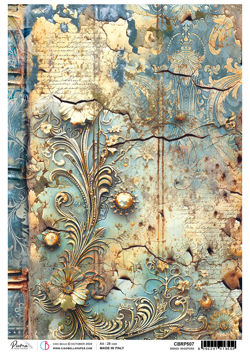 Rice Paper A4 Brass Whispers — Ecstasy Crafts