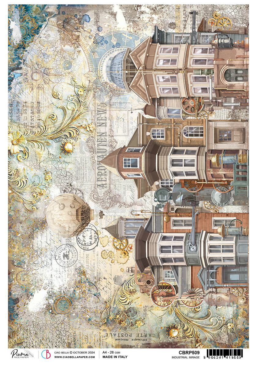 Rice Paper A4 Industrial Mirage — Ecstasy Crafts
