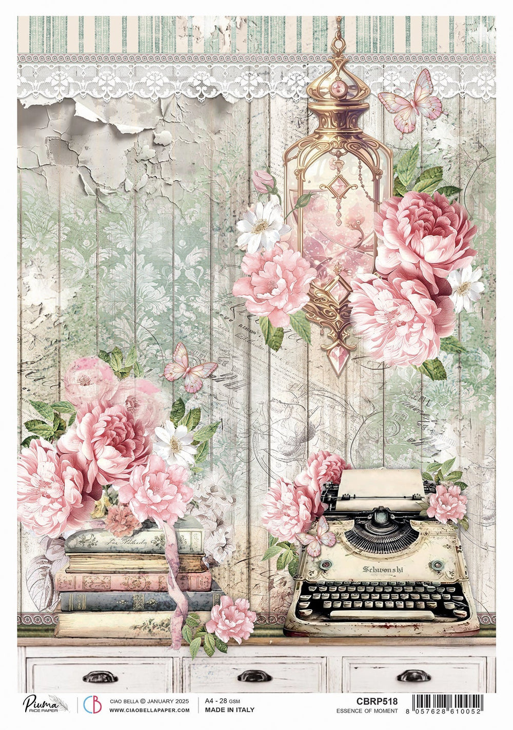 Papier de riz A4 Essence of moment - 5 feuilles