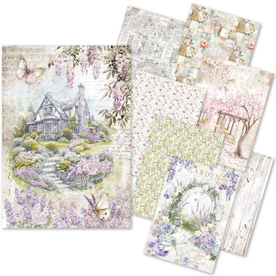 Papier de riz A5 MIXTE 8/Paquet Jardin Secret