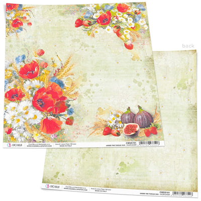 Ciao Bella Papier Fleurs Sauvages 12"x12" 1 Feuille