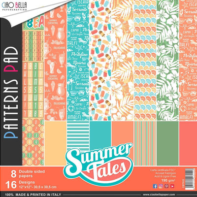Ciao Bella Summer Tales Bloc de Motifs 12"x12" 8/Paq