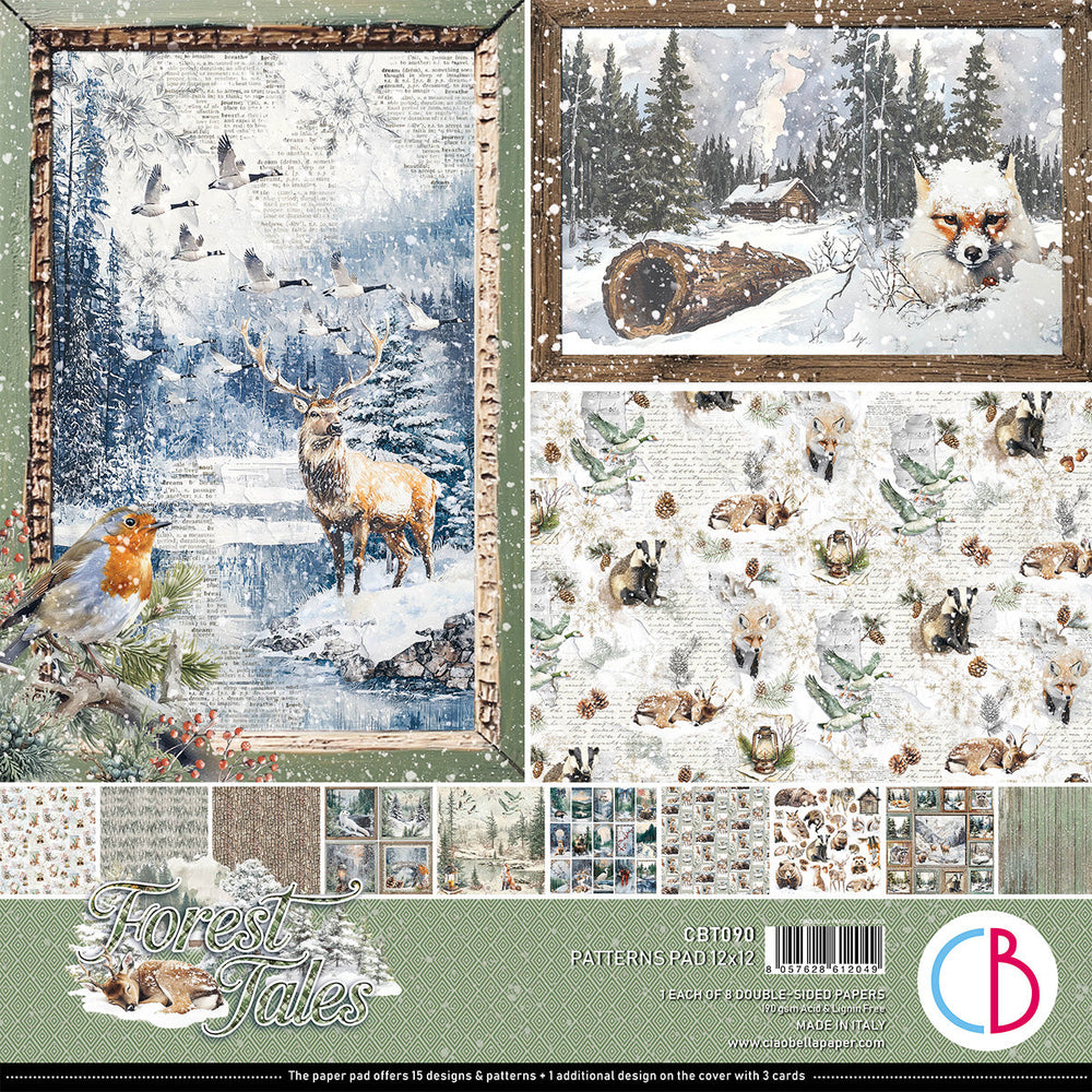 Bloc de Motifs Contes de la Forêt 30x30cm 8 feuilles/paquet