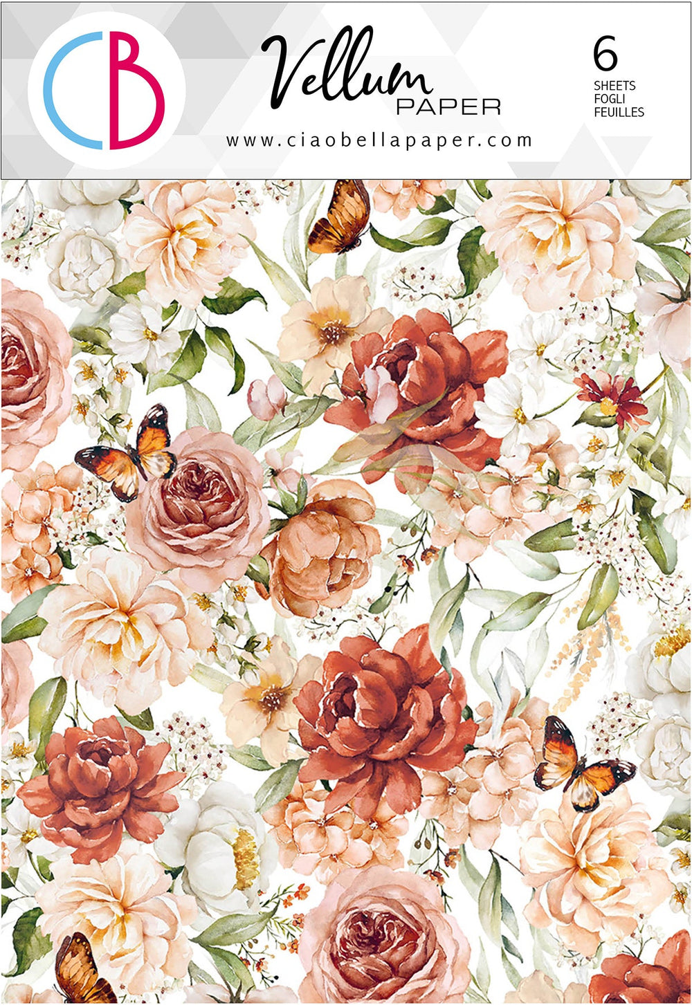 Ciao Bella Vellum Reign Of Grace Motifs en Papier A4 6/Paq