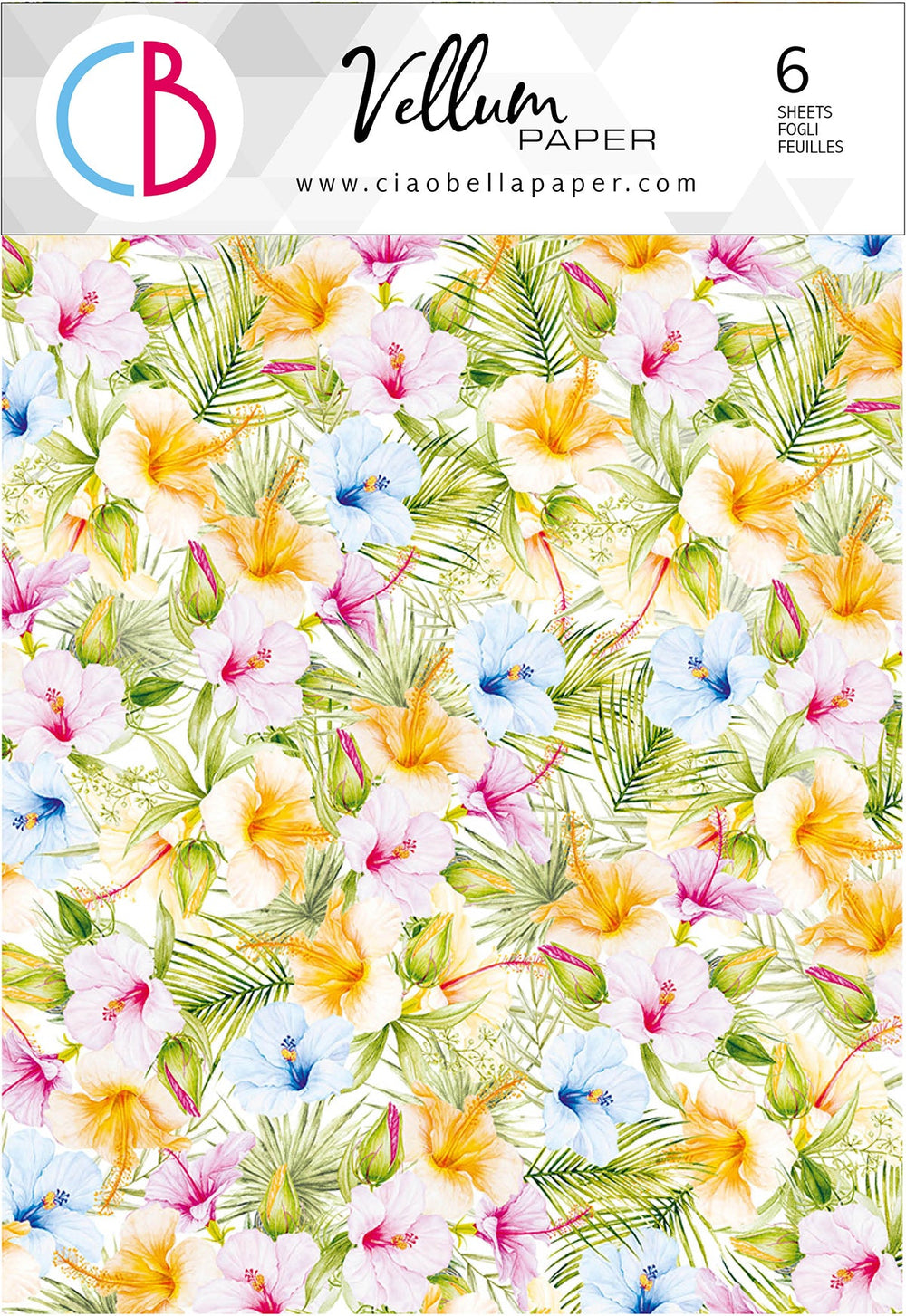 Ciao Bella Vellum Brise d'été Motifs de papier A4 6/paquet