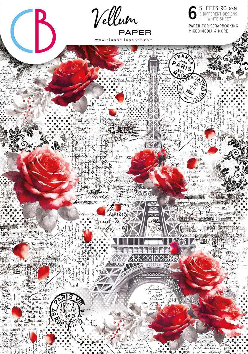Vellum Paris Je t’aime Paper Patterns A4 6/Pkg — Ecstasy Crafts