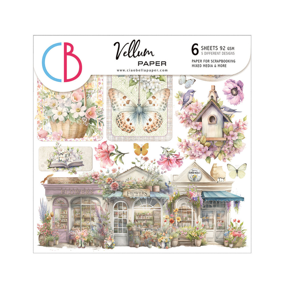 Vellum Flower Shop Fussy Cut 6"x6" 6/Pkg — Ecstasy Crafts