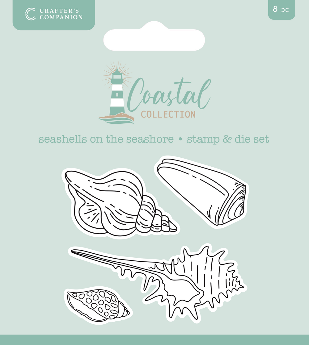 Crafter’s Companion Coastal Collection Stamp & Die - Seashells on the Seashore — Ecstasy Crafts
