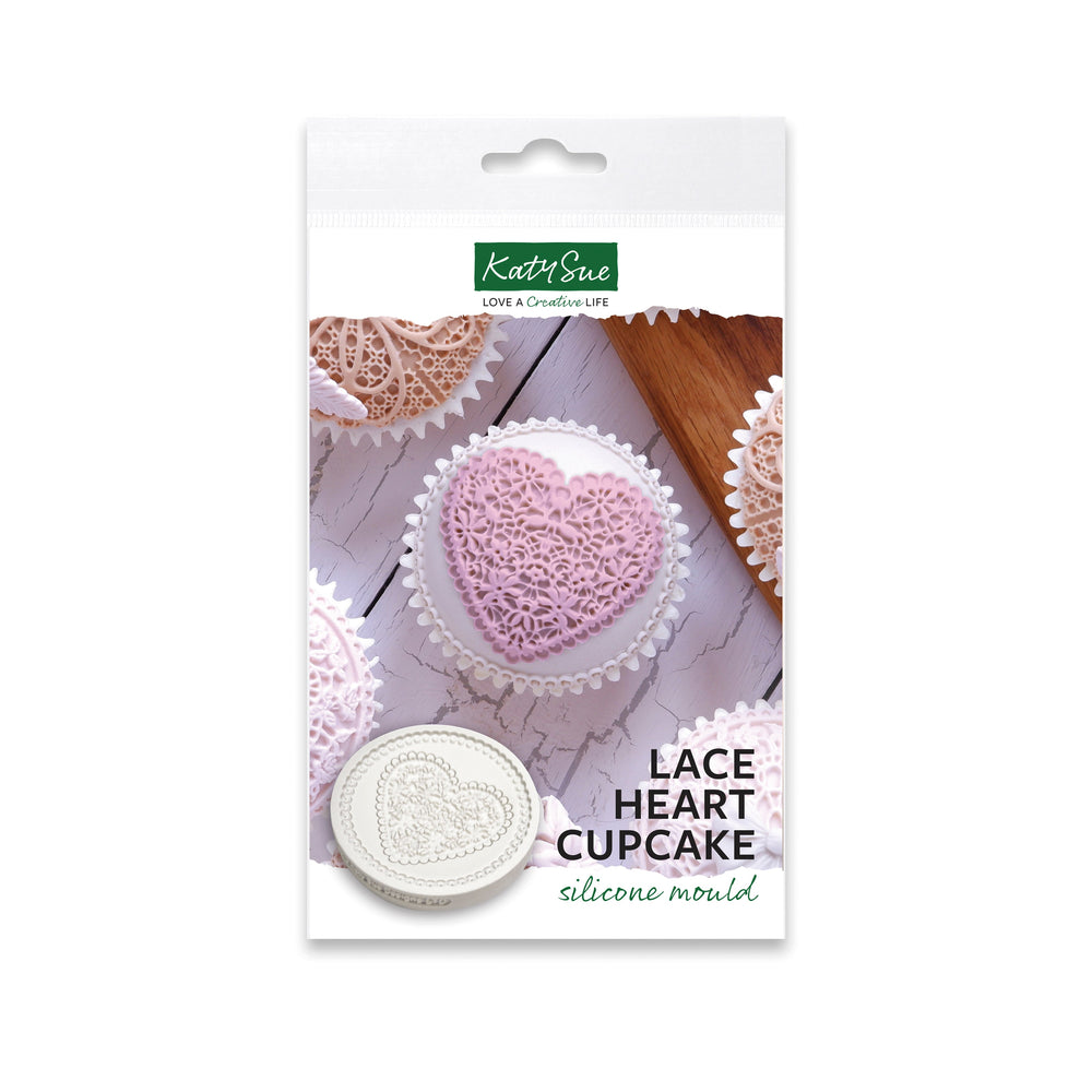 Moule à cupcake en silicone Cœur de dentelle