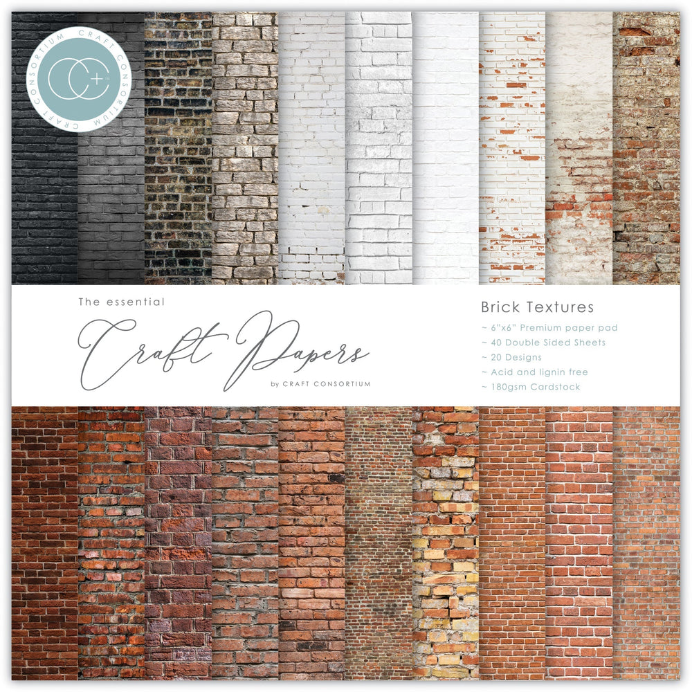 Bloc de papiers 6x6 haut de gamme – Textures brique