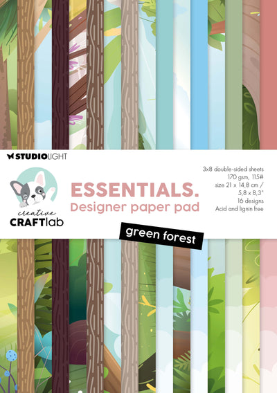 Bloc de papier de designer CCL Motifs Forêt Verte
