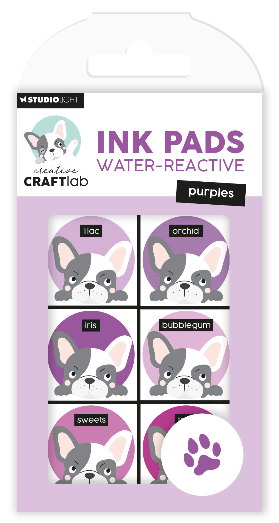 Tampons encreurs CCL Réactifs à l'eau Violets Essentiels 120x70x16mm 6 pièces n°20