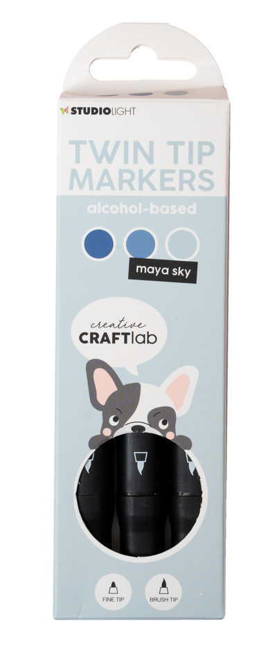 Marqueur à alcool CCL Maya Sky Essentials 48x152x13mm 3 pièces n°11