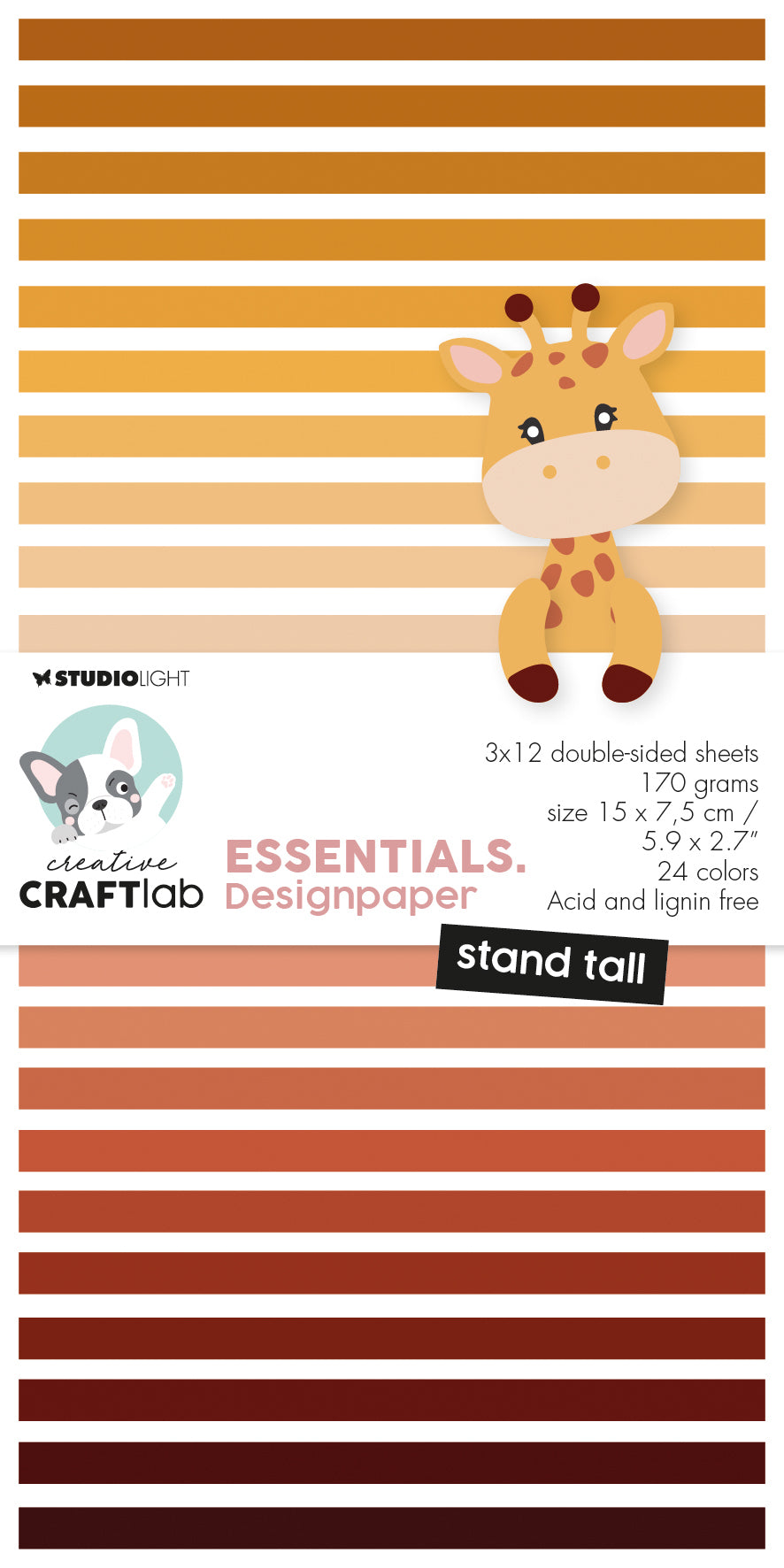 Bloc de papier CCL Stand Tall Essentials 150x75x9mm 24 feuilles n°128