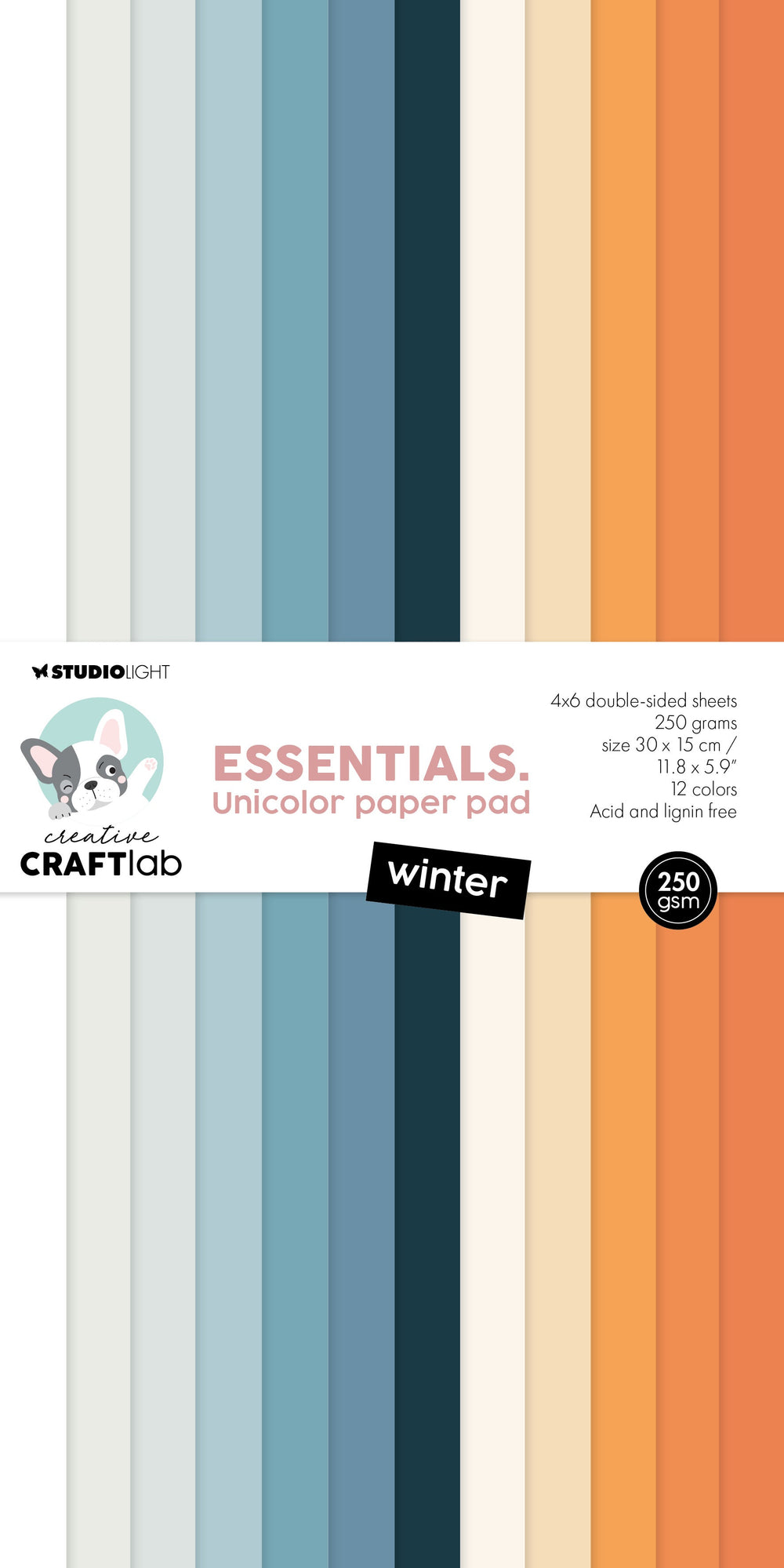 Bloc de papier unicolore CCL Winter Essentials 24 feuilles