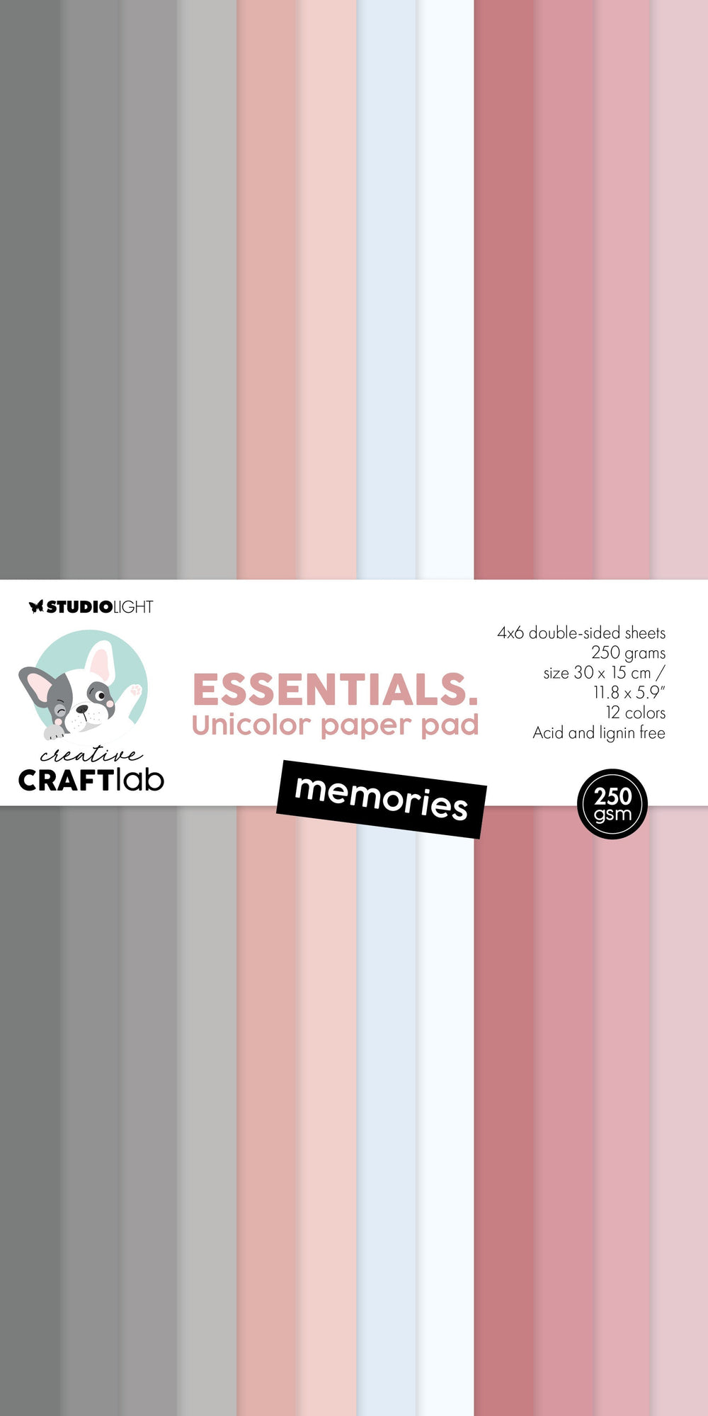 CCL Unicolor Paper Pad Memories Essentials 24 SH — Ecstasy Crafts