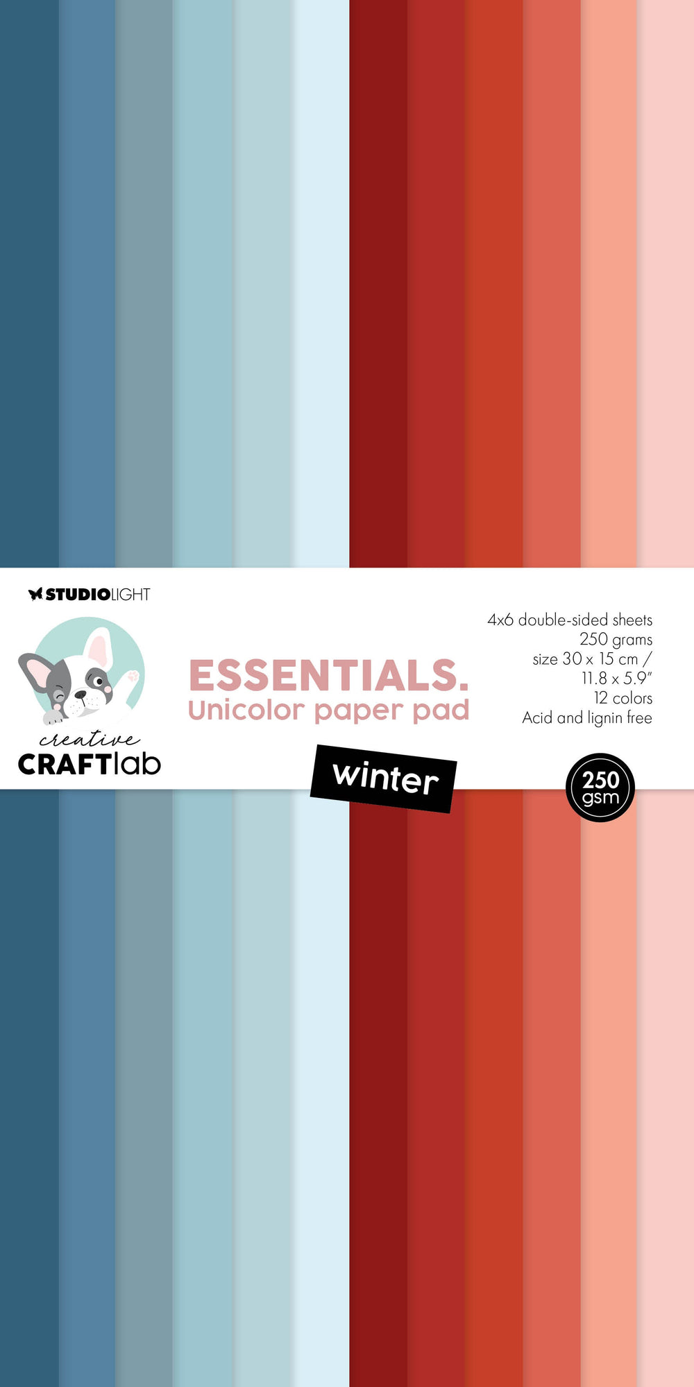 Bloc de papier Uniclor CCL Essentiels d'hiver 300x150x9mm 24 feuilles