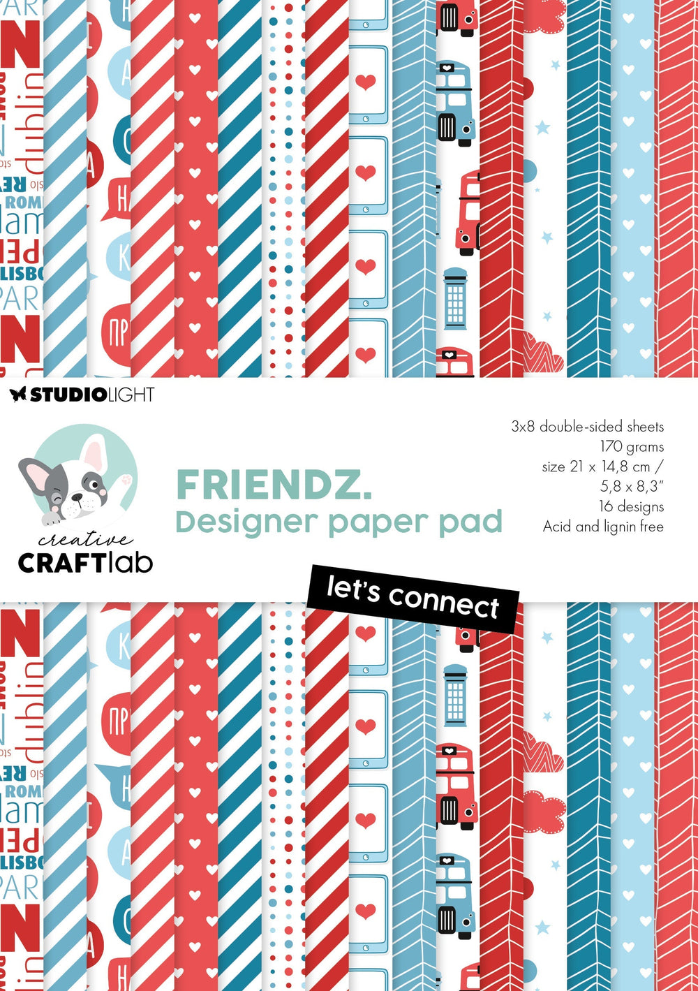 Bloc de papier design CCL Let's Connect Friendz 24 feuilles