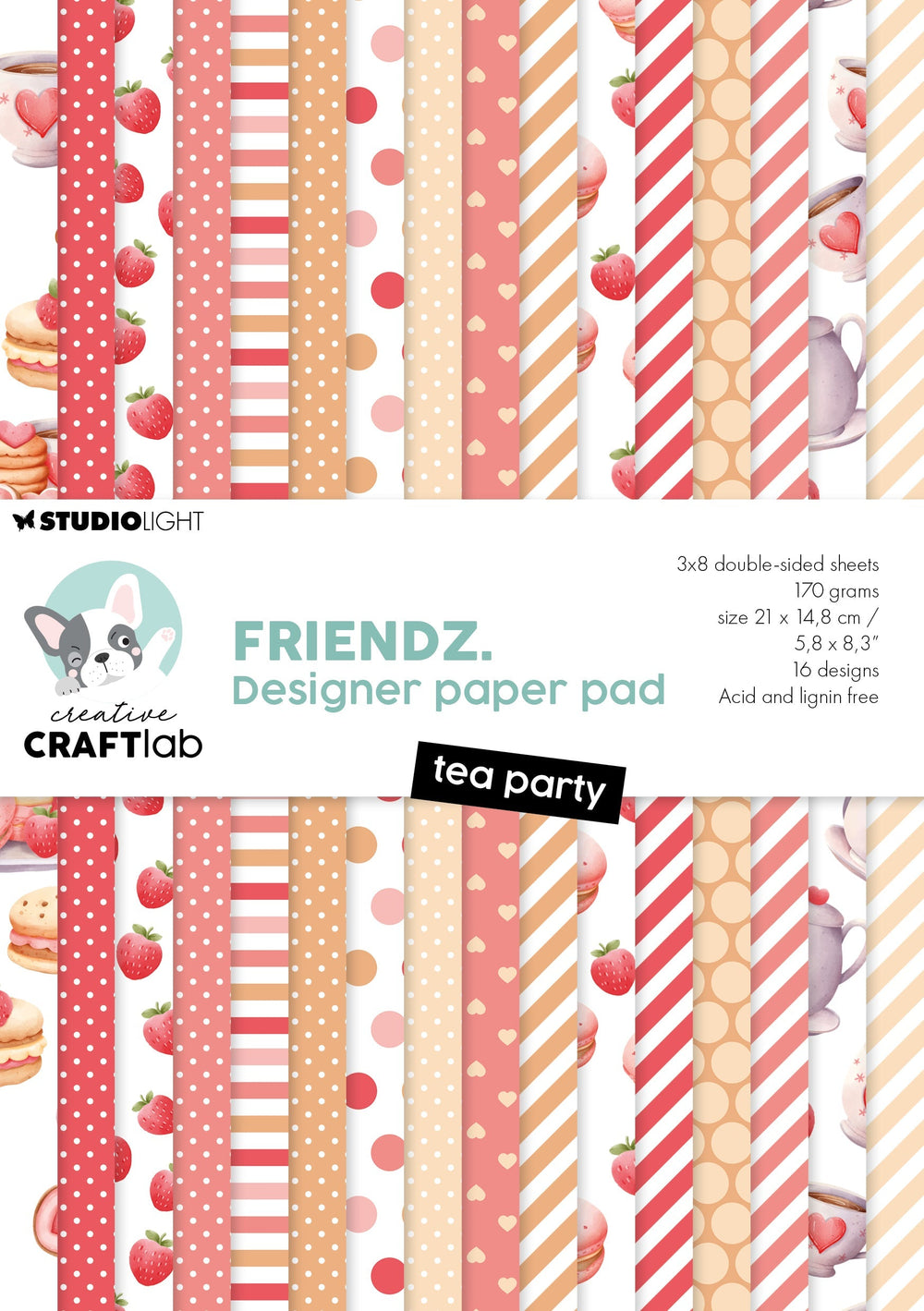 CCL Design Bloc de papier Tea Party Friendz 24 feuilles