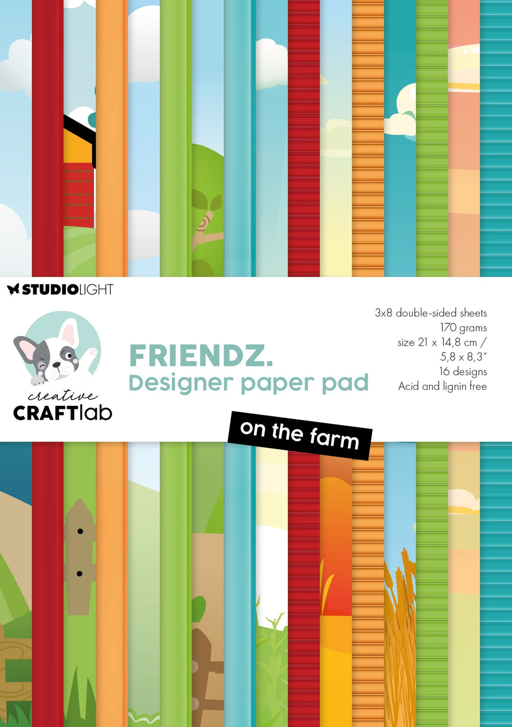 Bloc de papier CCL Design Sur la ferme Friendz 24 feuilles