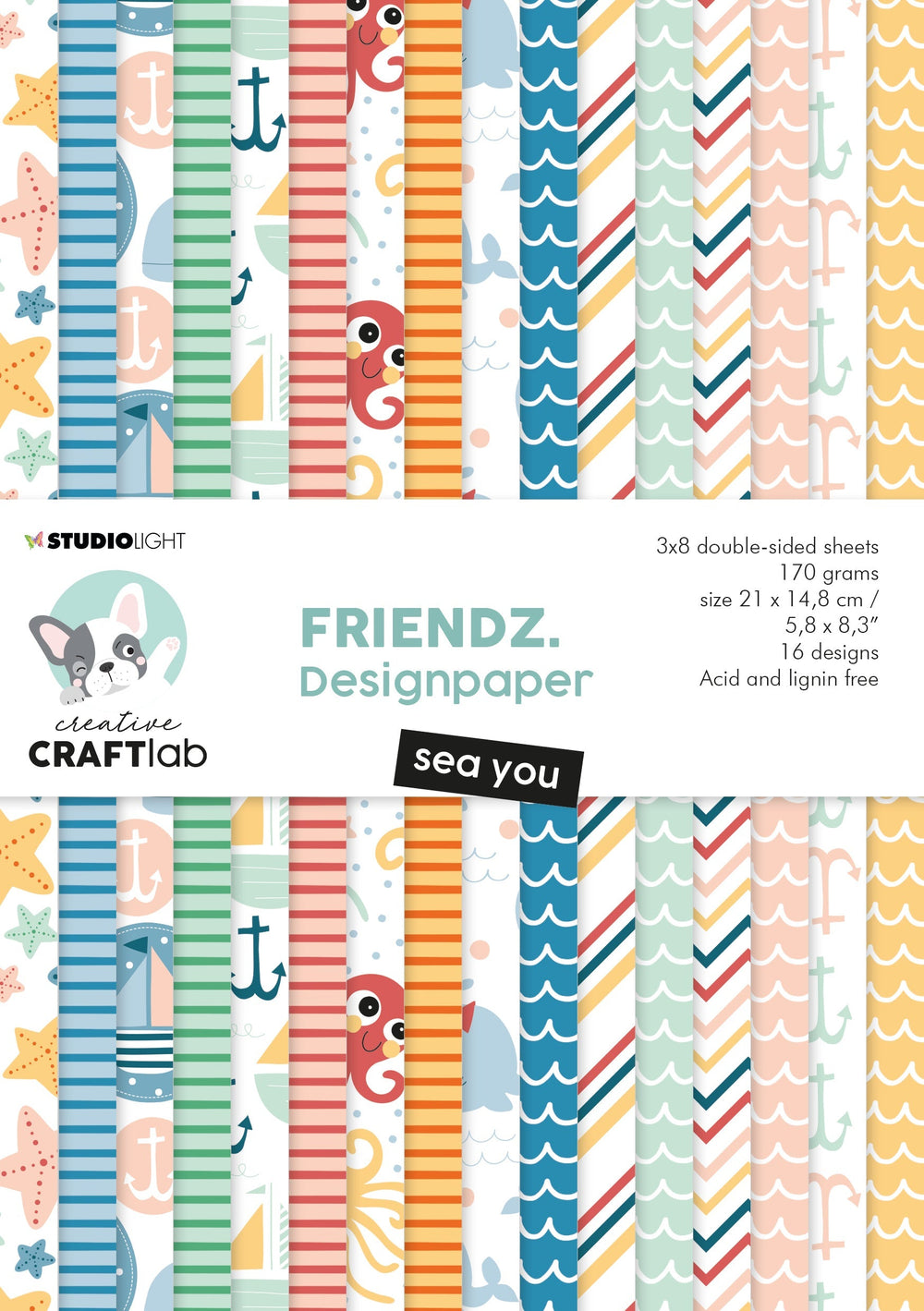 Bloc de papier CCL Sea You Friendz 210x148mm 24 feuilles n°93