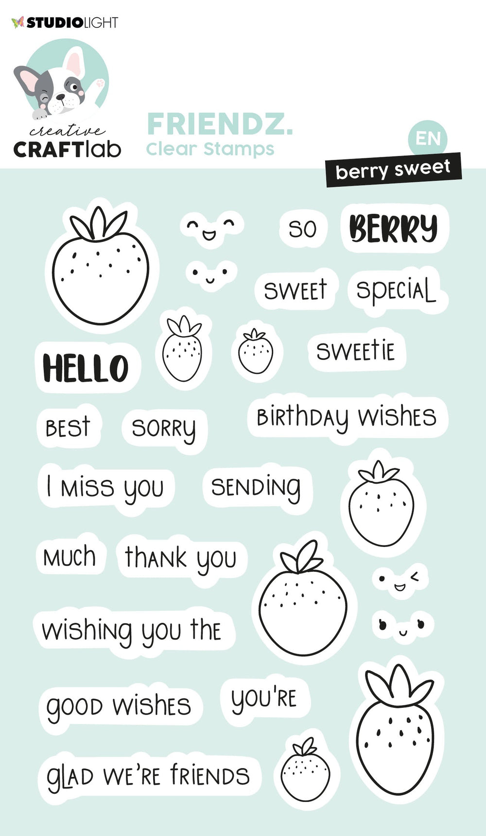 CCL Tampon transparent Hello Sweetie Friendz 155x111x3mm 28 pièces n°347