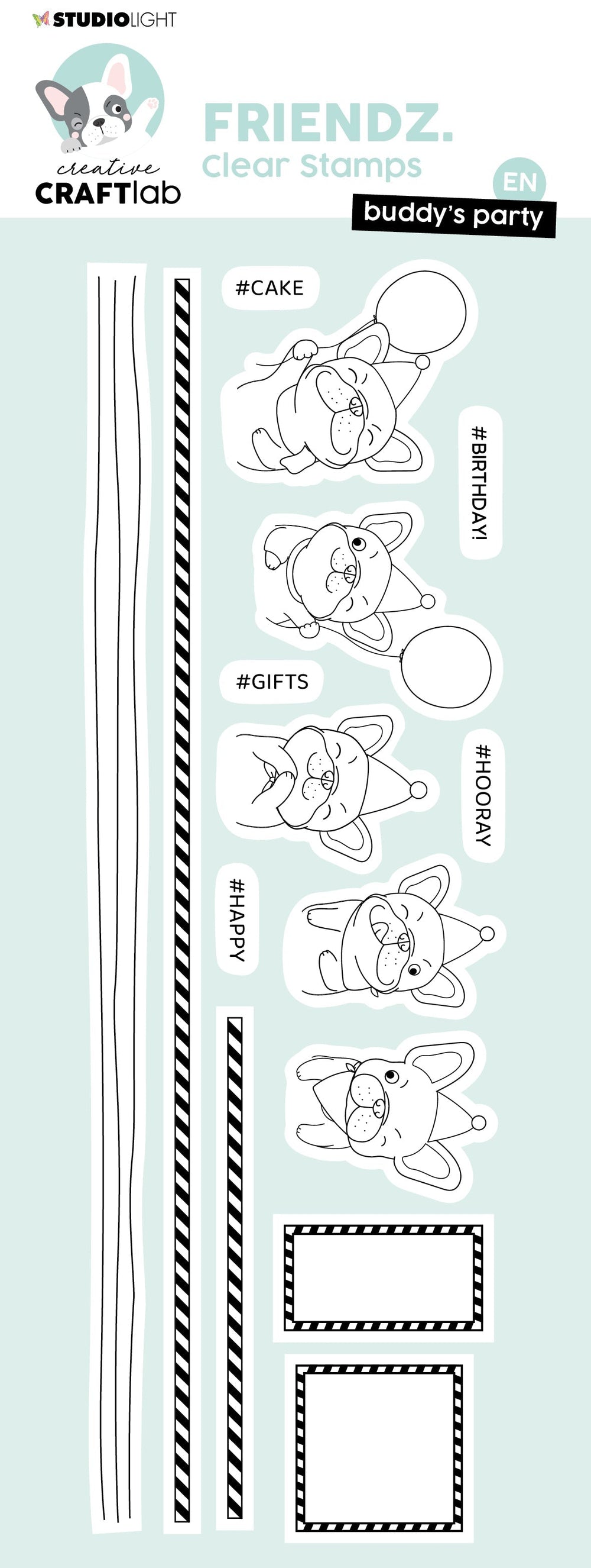 CCL Tampon transparent Buddy's Party Friendz 225x80x3mm 15 PC nr.348