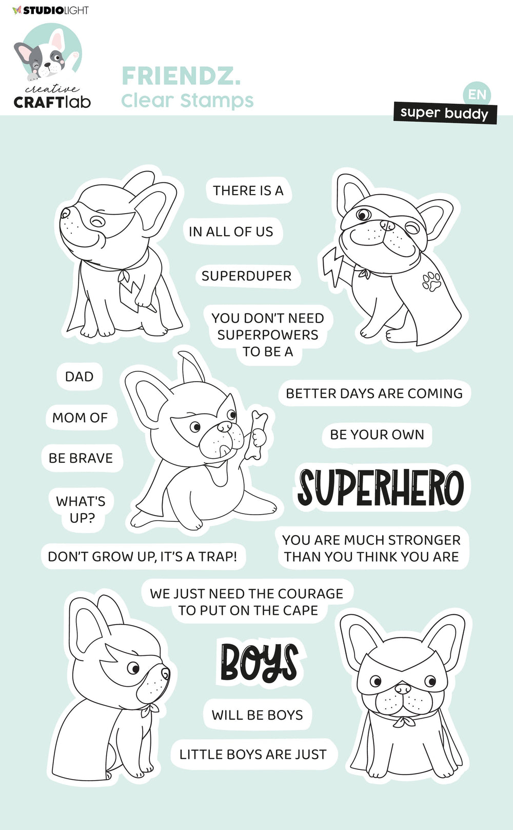 CCL Clear Stamp Superhero Buddy Friendz 195x133x3mm 22 PC nr.468