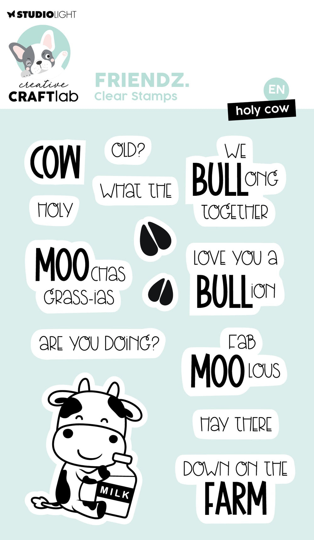 CCL Clear Stamp Holy Cow Friendz 14 PC