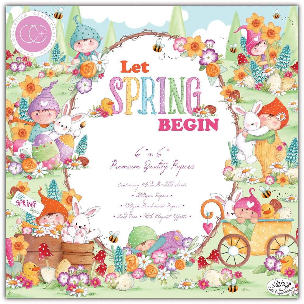Craft Consortium Que le printemps commence - Bloc de papier 6x6
