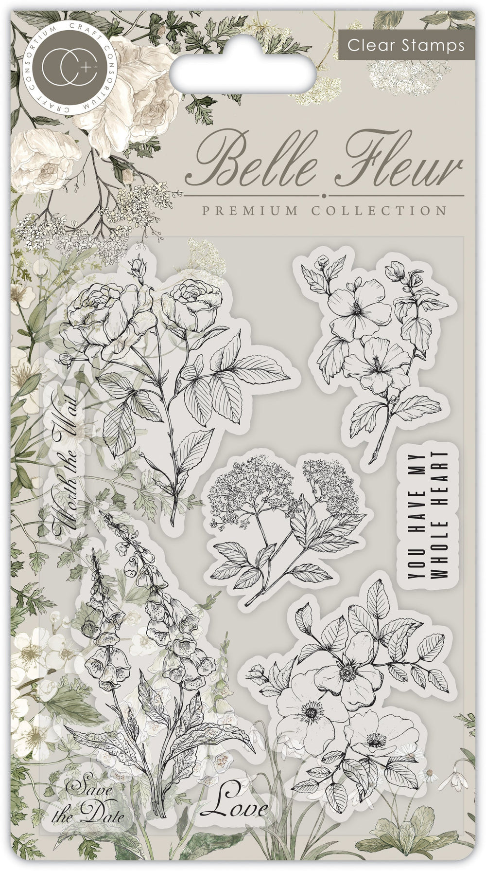 Craft Consortium Belle Fleur - Ensemble de tampons