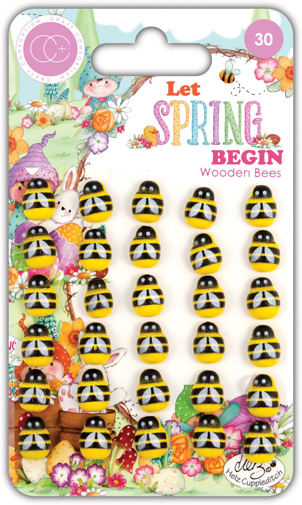 Craft Consortium Let Spring Begin - Adhesive Wooden Bees — Ecstasy Crafts