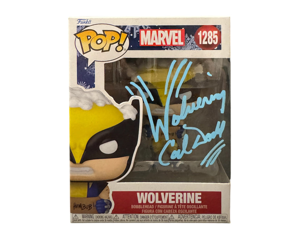 Figurine Funko Pop Marvel #1285 X-Men Wolverine Holiday, autographiée par Cal Dodd
