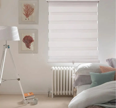 ITY CDNW-1 22 Olivia Stone Cordless Polyester Zebra Day-Night Blind 22"x84" in White
