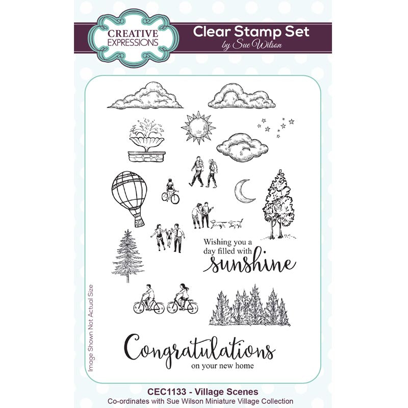 Creative Expressions Sue Wilson Village Scenes 4 in x 6 in Stamp Set — Ecstasy Crafts
