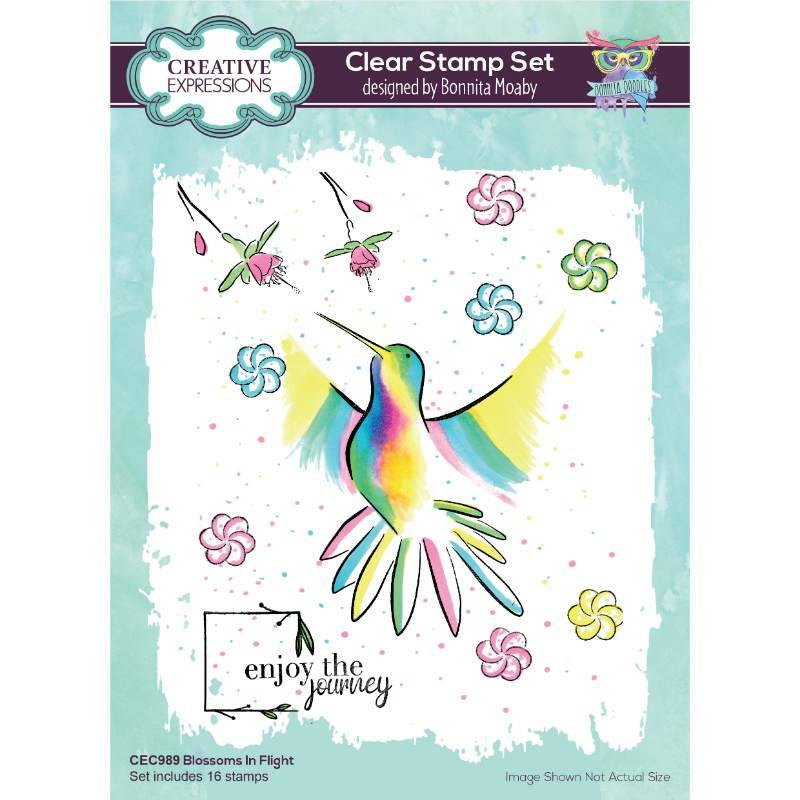 Creative Expressions Bonnita Moaby Blossoms In Flight Ensemble de Tampons Transparents 6 po x 8 po