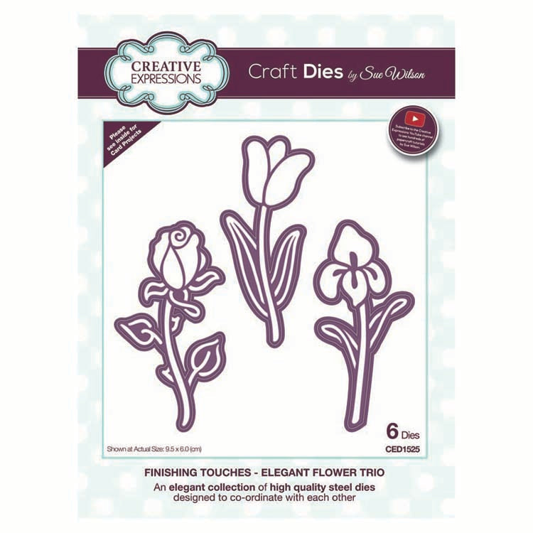 Matrices Sue Wilson Collection "Finishing Touches" Trio de Fleurs Élégantes