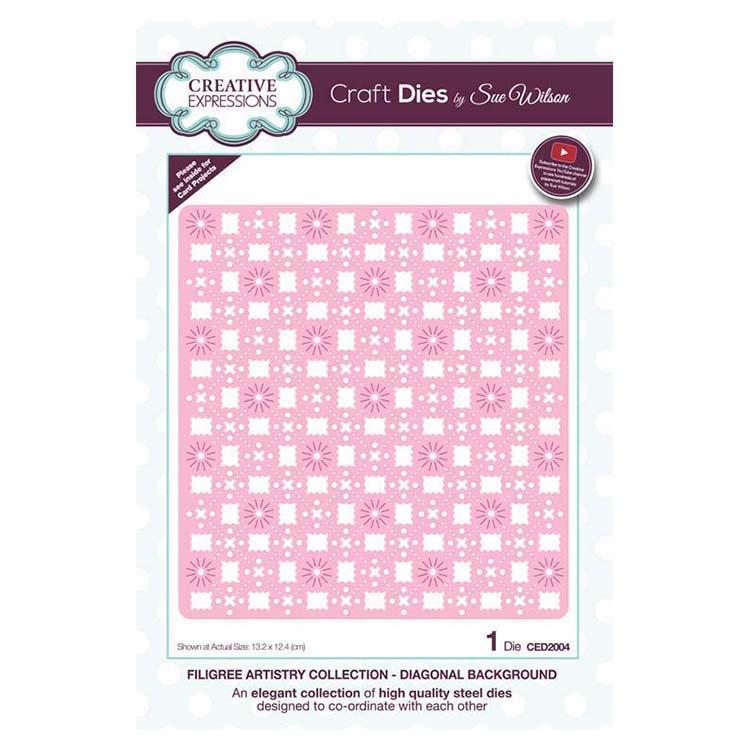 Dies by Sue Wilson Filigree Artistry Collection Fond Diagonal