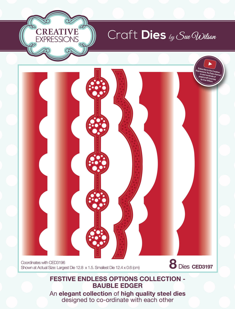 Matrices de découpe Dies by Sue Wilson Festive Endless Options Bauble Edger