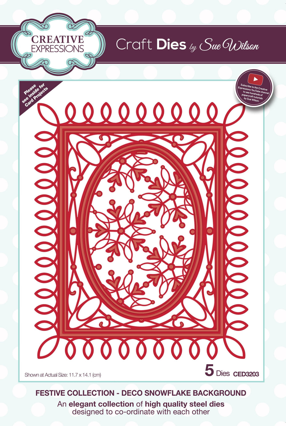 Dies by Sue Wilson Festive Deco Snowflake Background — Ecstasy Crafts