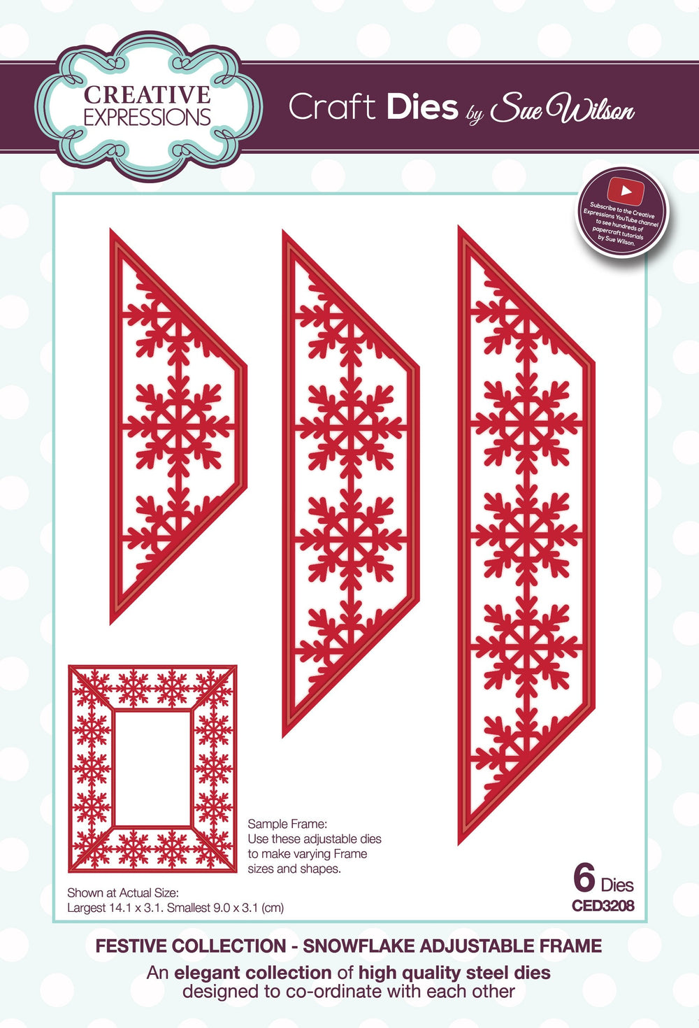 Dies by Sue Wilson Festive Snowflake Adjustable Frame — Ecstasy Crafts