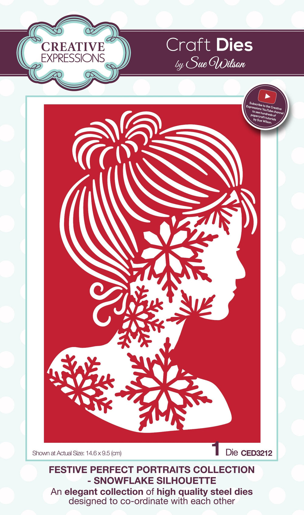 Dies by Sue Wilson Festive Perfect Portraits Snowflake Silhouette — Ecstasy Crafts
