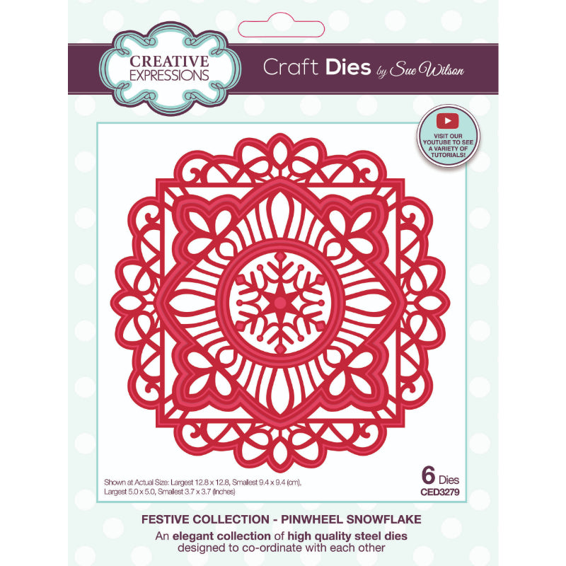 Creative Expressions Sue Wilson Festive Pinwheel Snowflake Craft Die — Ecstasy Crafts