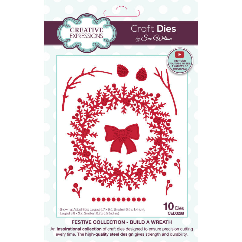 Matrices de découpe Creative Expressions Sue Wilson Festive Build A Wreath