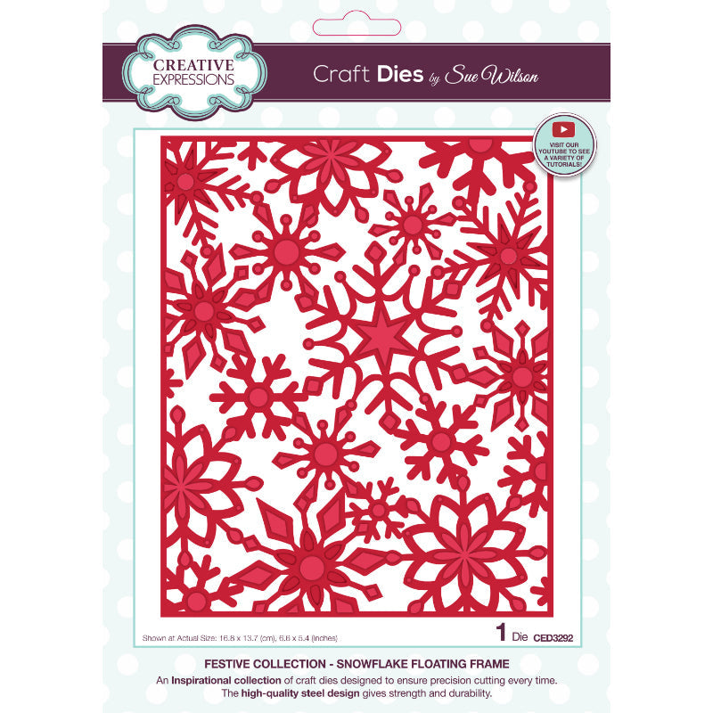 Creative Expressions Sue Wilson Festive Snowflake Floating Frame Craft Die — Ecstasy Crafts