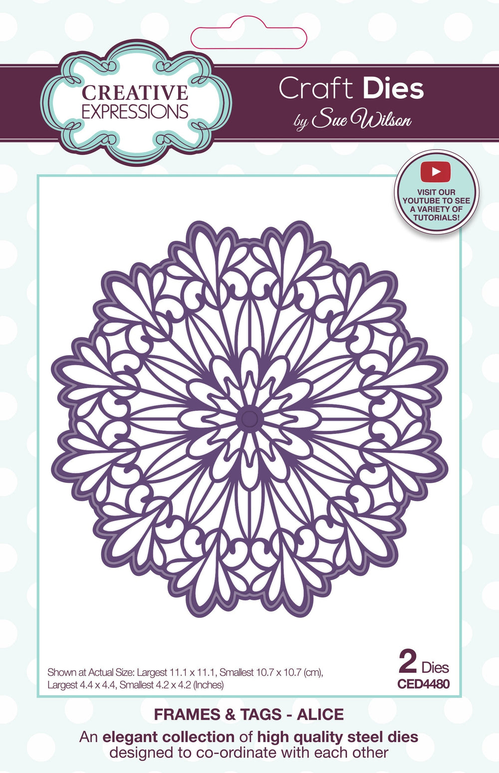 Creative Expressions Sue Wilson Frames & Tags Alice Craft Die — Ecstasy Crafts