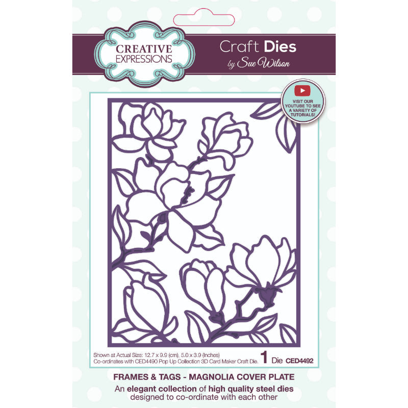 Creative Expressions Sue Wilson Frames & Tags Magnolia Cover Plate Craft Die — Ecstasy Crafts