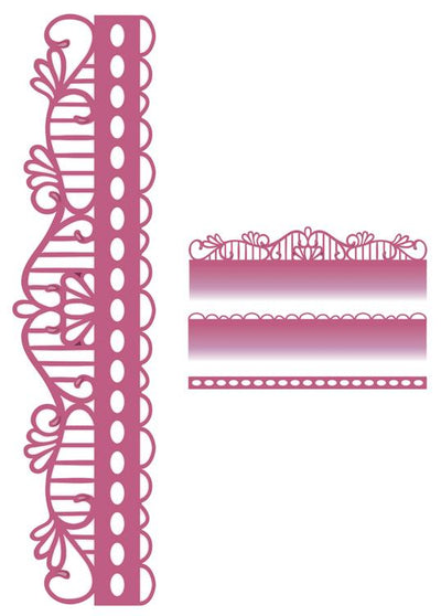 Matrices de découpe Bordure tourbillon rayé Configurations
